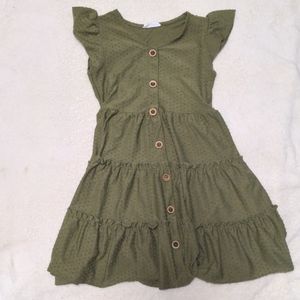 Girls olive green dress